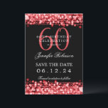 Invitation Red 60th Birthday Enregistrer la date avec les dét<br><div class="desc">Design élégant "60th Birthday Party" avec Red String Lights et nom personnalisé et texte de détails. Facile à utiliser et facile à personnaliser. Commandez aujourd'hui !</div>