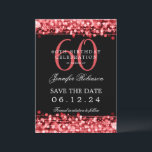 Invitation Red 60th Birthday Enregistrer la date avec les dét<br><div class="desc">Design élégant "60th Birthday Party" avec Red String Lights et nom personnalisé et texte de détails. Facile à utiliser et facile à personnaliser. Commandez aujourd'hui !</div>
