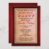 Invitation Red Abstrait Bachelorette Party (Devant / Derrière)