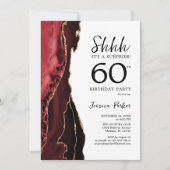 Invitation Red Agate White Gold Surprise 60e anniversaire (Devant)