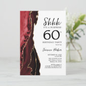 Invitation Red Agate White Gold Surprise 60e anniversaire (Debout devant)
