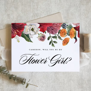 Invitation Red Amaryllis Floral Serez-Vous Ma Fille Fleur