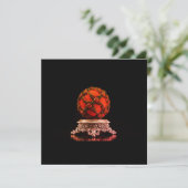Invitation Red And Black Mandelbrot Sphere On Silver Pedestal (Debout devant)