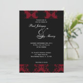 Invitation Red and Black Mariage damassé (Debout devant)