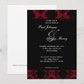 Invitation Red and Black Mariage damassé (Devant / Derrière)