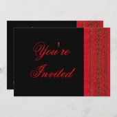 Invitation Red and Black Party (Devant / Derrière)