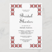 Invitation Red and Black Ukrainian Embroidery Bridal Shower (Devant)