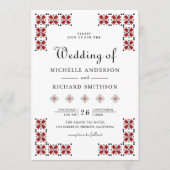 Invitation Red and Black Ukrainian Embroidery Wedding (Devant)
