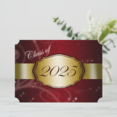 Invitation Red and Gold 2025 Graduation (Debout devant)