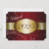Invitation Red and Gold 2025 Graduation Party (Devant)