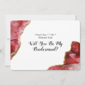 Invitation Red and Gold Agate Will You Be My Bridesmaid (Devant)