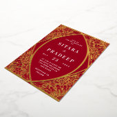Invitation Red and Gold Arabesque Foil (Rotation)