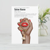 Invitation Red and Gold Glam Chic Beauon Salon Ouverture (Debout devant)