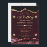 Invitation Red and Gold Glitter Agate 21st Birthday<br><div class="desc">A bold and glamorous design featuring deep ruby red agate textures accented with shimmering gold glitter for a luxurious, modern finish. Elegant flowing script pairs with refined serif typography to create a sophisticated, high‑end aesthetic. The rich red tones evoke opulence and celebration, while metallic gold accents add warmth and sparkle....</div>