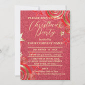 Invitation Red And Gold Stars Parties scintillant Compagnie F (Devant)