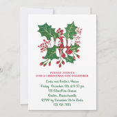 Invitation Red and Green Christmas Foliage Rejoignez-nous Par (Devant)