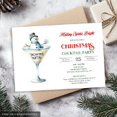Invitation Red and green editable Christmas cocktails party