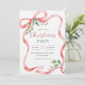 Invitation Red and Green Watercolor Christmas Party (Debout devant)