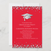Invitation Red and Silver Graduation (Devant)