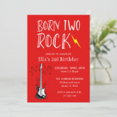 Invitation Red and White Born Two Rock Guitare 2e anniversair (Debout devant)