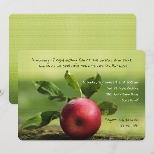 Invitation Red Apple (Devant / Derrière)