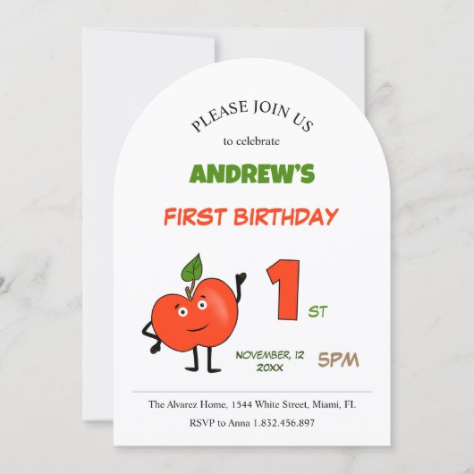 Invitation Red apple (Devant)