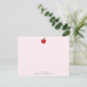 Invitation Red Apple Teacher Appreciation Note Card (Debout devant)