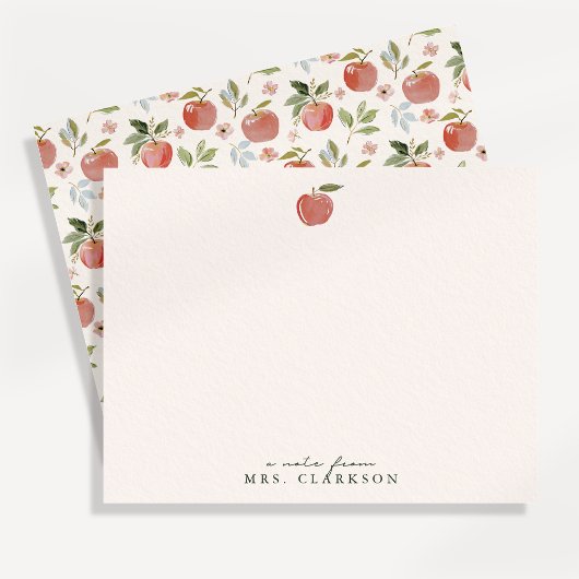 Invitation Red Apple Teacher Stationery Note Card