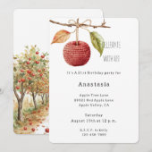 Invitation Red Apples Birthday (Devant / Derrière)