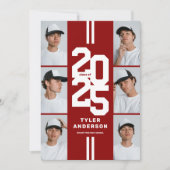 Invitation Red Athletic Grad Photo Collage Graduation Party (Devant)