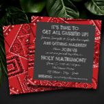 Invitation Red Bandana Rustic Country Chalkboard Mariage<br><div class="desc">Modèle d'invitation à l'invitation du tableau noir et du mariage campagnard à bandana rouge,  classique et complet. Les invitations de mariage à l'ancienne en tableau noir de campagne "gussied up!" ajoutent une touche de bon goût à l'ancienne!</div>