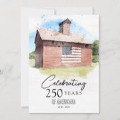 Invitation Red Barn 250 ans d'Americana 4 juillet Parti (Devant)