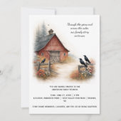Invitation Red Barn Crows Farm Family Reunion | (Devant)