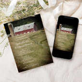 Invitation Red Barn et Silo Country Farm Mariage