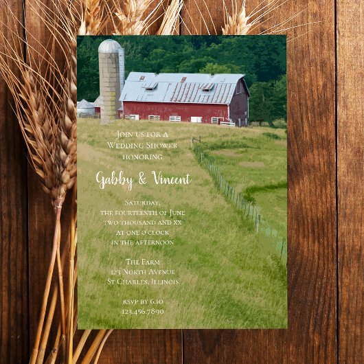 Invitation Red Barn et Wedding shower de la ferme Silo