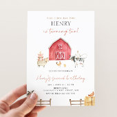 Invitation Red Barn Farm Animaux fête d'anniversaire