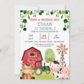 Invitation Red Barn Green Tractor Ferme Ferme Ferme Ferme Ann (Devant)