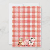 Invitation Red Barn Oink Baa Moo Animaux de ferme Anniversair (Dos)