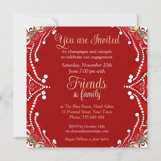 Invitation Red Batik Bohemian (Dos)