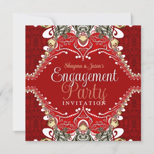 Invitation Red Batik Bohemian (Devant)
