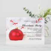 Invitation Red Baubles Fête de Noël (Debout devant)