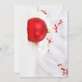 Invitation Red Baubles Fête de Noël (Dos)