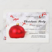 Invitation Red Baubles Fête de Noël (Devant / Derrière)