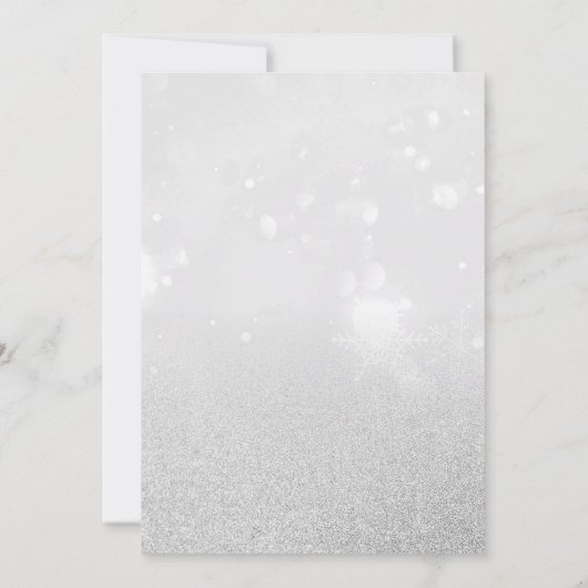 Invitation Red Baubles Silver Parties scintillant Noël Soirée (Dos)