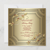 Invitation Red Bells Gold Corporate Christmas Party (Dos)