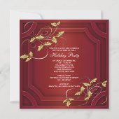 Invitation Red Bells Gold Corporate Fête (Dos)