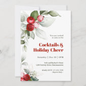 Invitation Red Berries Holiday Cheer Cocktail Party (Devant)