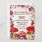Invitation Red Berry Garden Toadstool Fête d'anniversaire des (Devant)