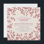 Invitation Red Berry Hiver 21e anniversaire Surprise Party<br><div class="desc">L'invitation de la fête d'anniversaire rustique chic présente des baies de feu rouge rustique comme cadre. La typographie moderne et minimale ajoute à l'esthétique contemporaine.</div>