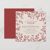 Invitation Red Berry Hiver 30e anniversaire Surprise Party (Devant / Derrière)